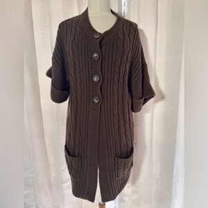 Faded Glory Brown Long Sweater L 12/14.